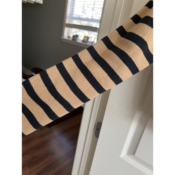 J. CREW Women's 2024 Lady Camel Black Striped Knit Cardigan Sweater Jacket Sz S - Picture 5 of 12